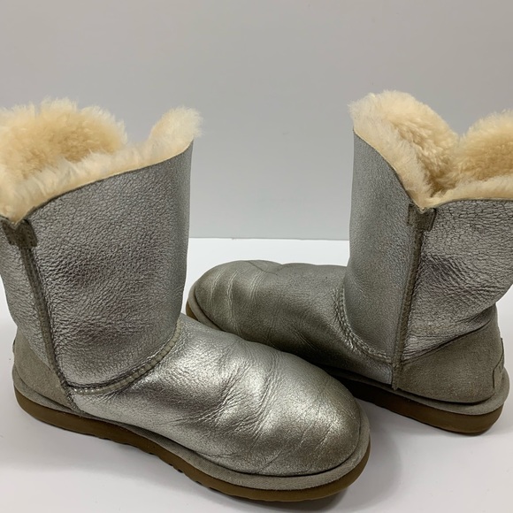 UGG Shoes - UGG Silver Metallic Boots Size 8